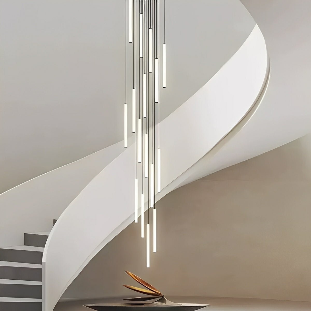 Modern Minimalist Long Strip LED Stairs Staircase Chandeliers