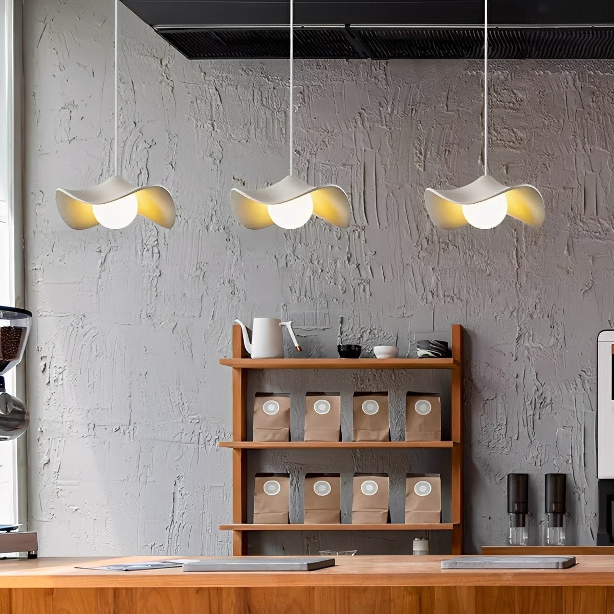 Modern Minimalist Lotus Leaf Concrete LED Pendant Lights