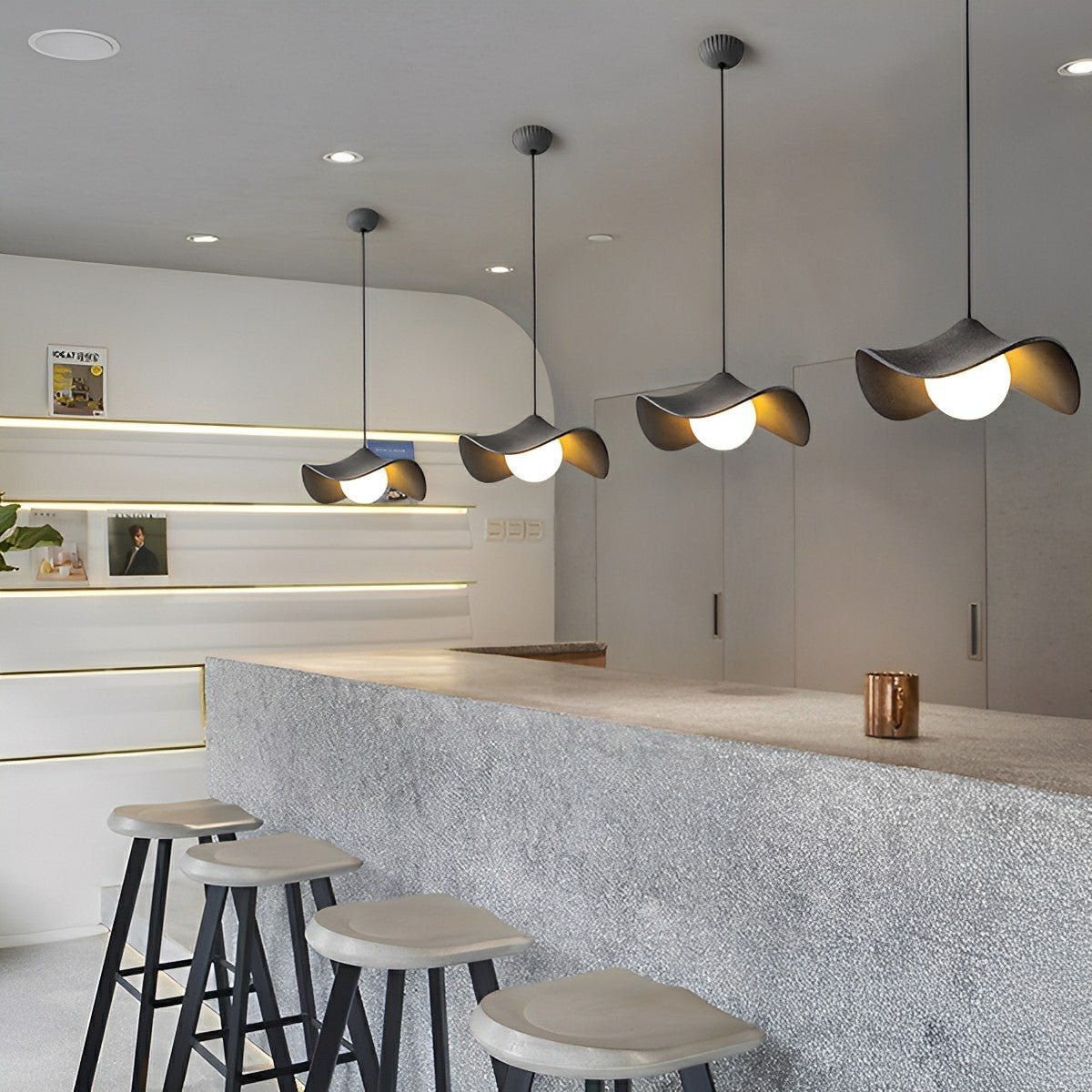 Modern Minimalist Lotus Leaf Concrete LED Pendant Lights