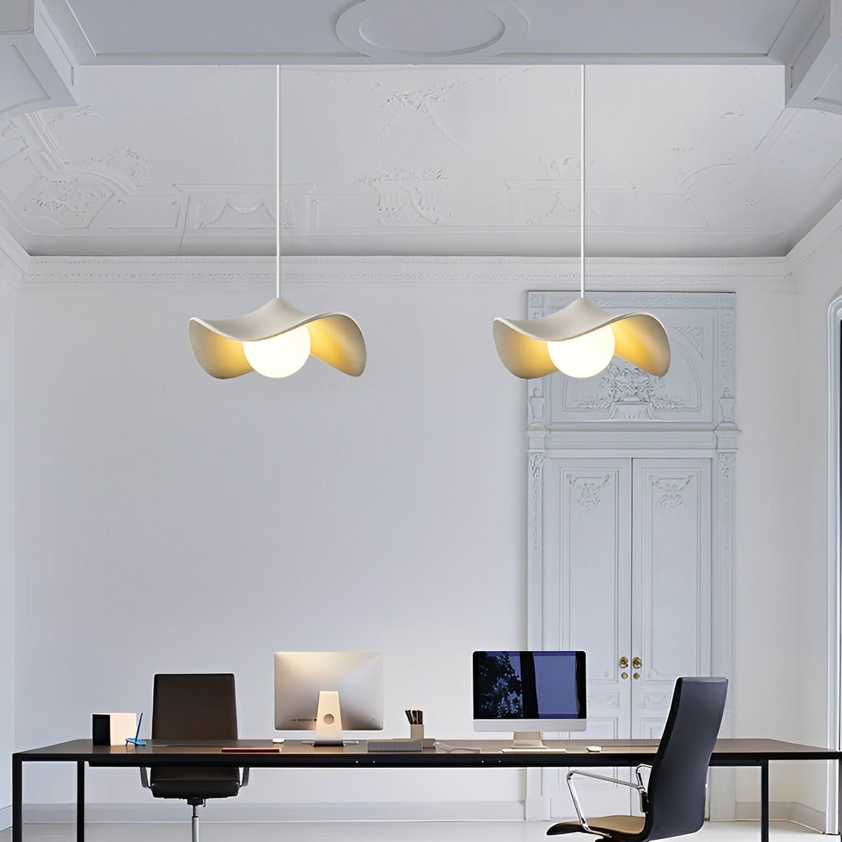 Modern Minimalist Lotus Leaf Concrete LED Pendant Lights