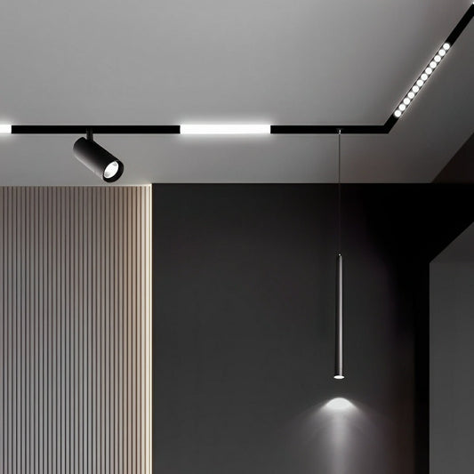 Modern Minimalist Mainless Lighting Magnetic DIY Track LED Recessed Ceiling Light