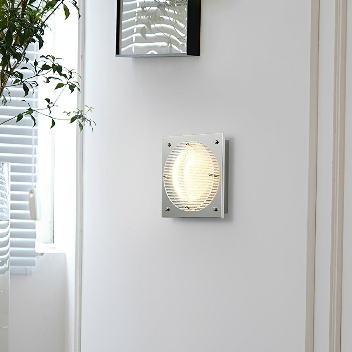 Modern Minimalist Oval LED Wall Sconce Stainless Steel Cage Wall Light