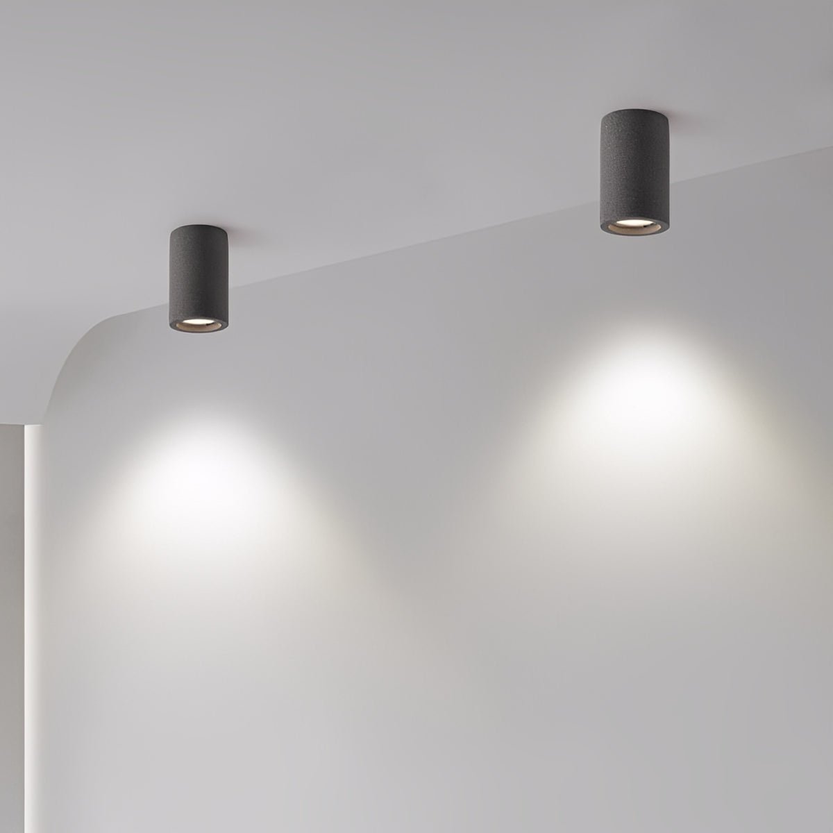 Modern Minimalist Round Concrete LED Ceiling Lights Mainless Lighting