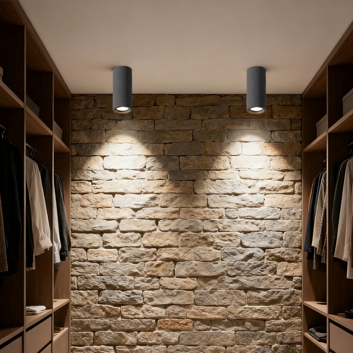 Modern Minimalist Round Concrete LED Ceiling Lights Mainless Lighting