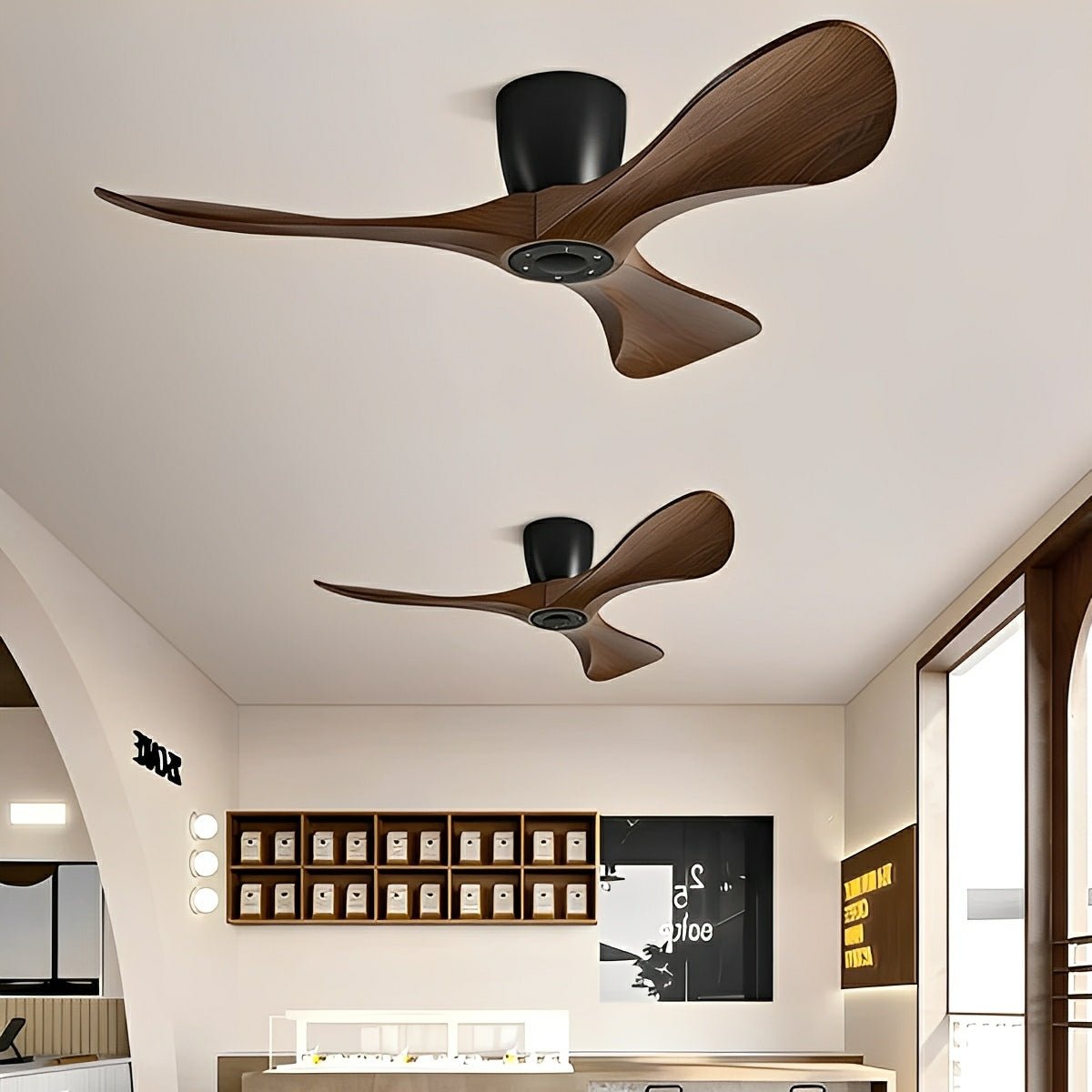 Modern Minimalist Sculptural DC Motor Reverse Ceiling Fan