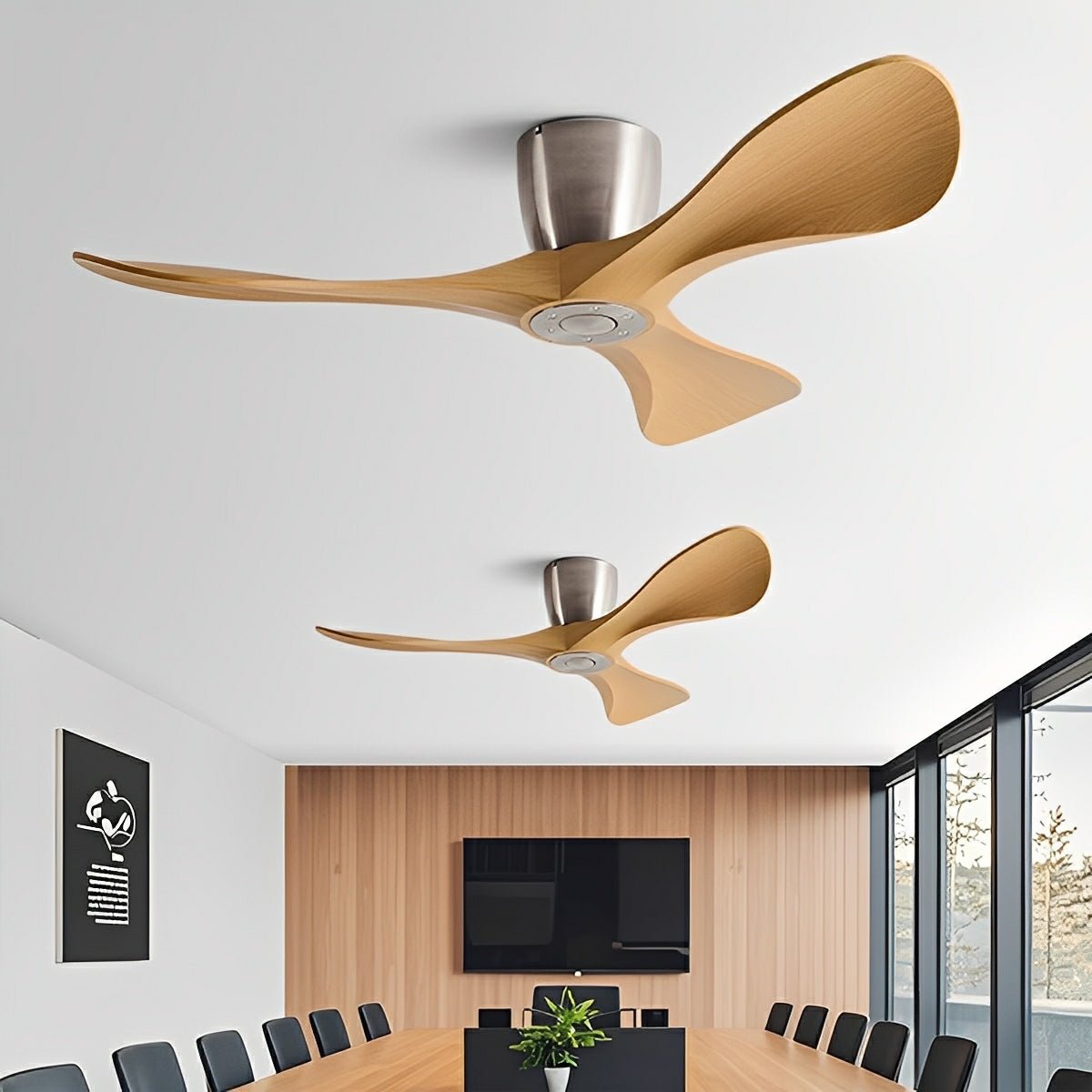 Modern Minimalist Sculptural DC Motor Reverse Ceiling Fan