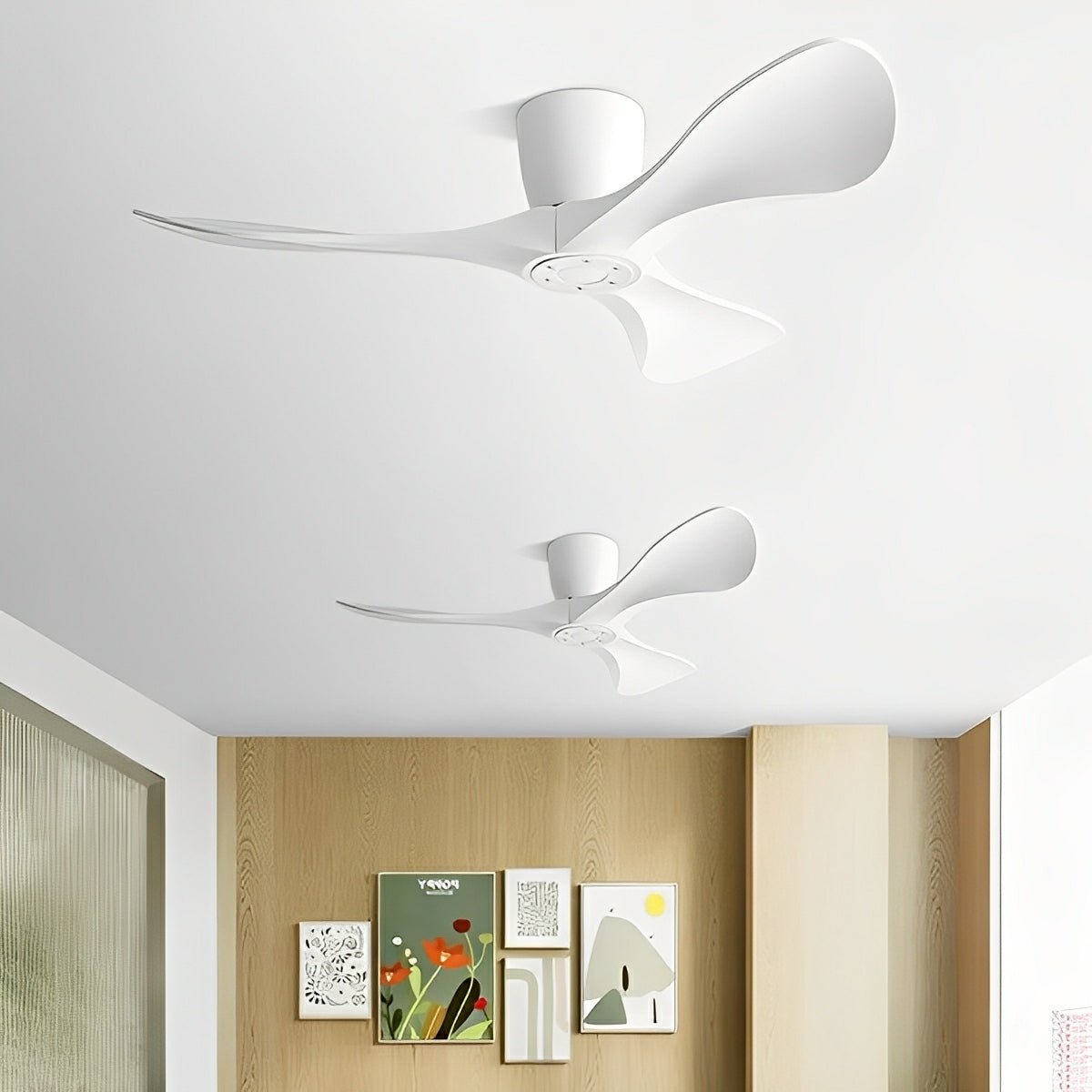 Modern Minimalist Sculptural DC Motor Reverse Ceiling Fan