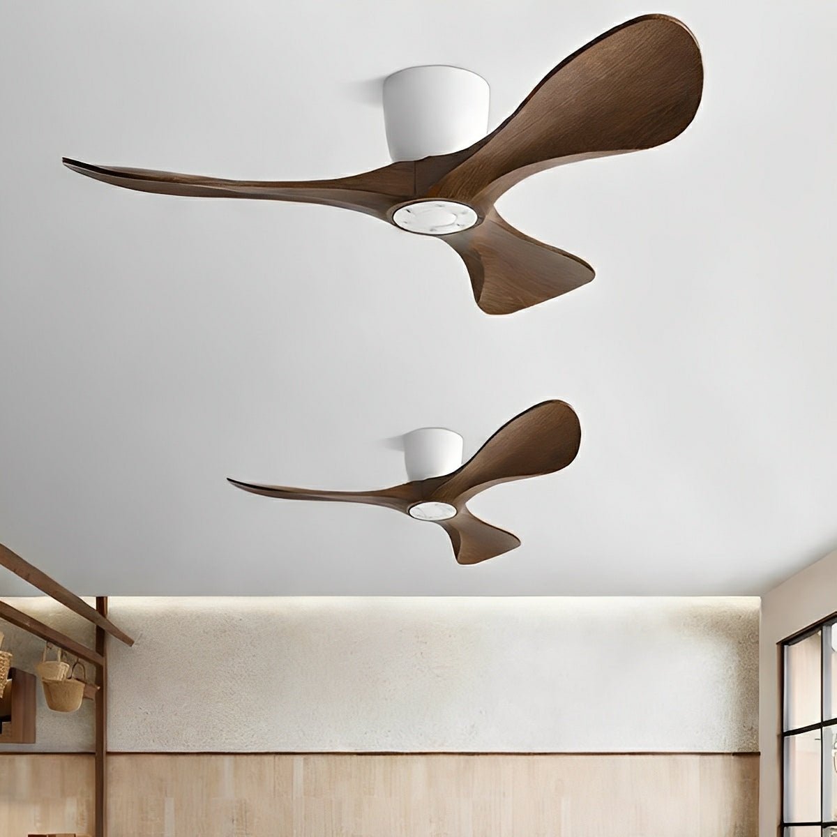 Modern Minimalist Sculptural DC Motor Reverse Ceiling Fan