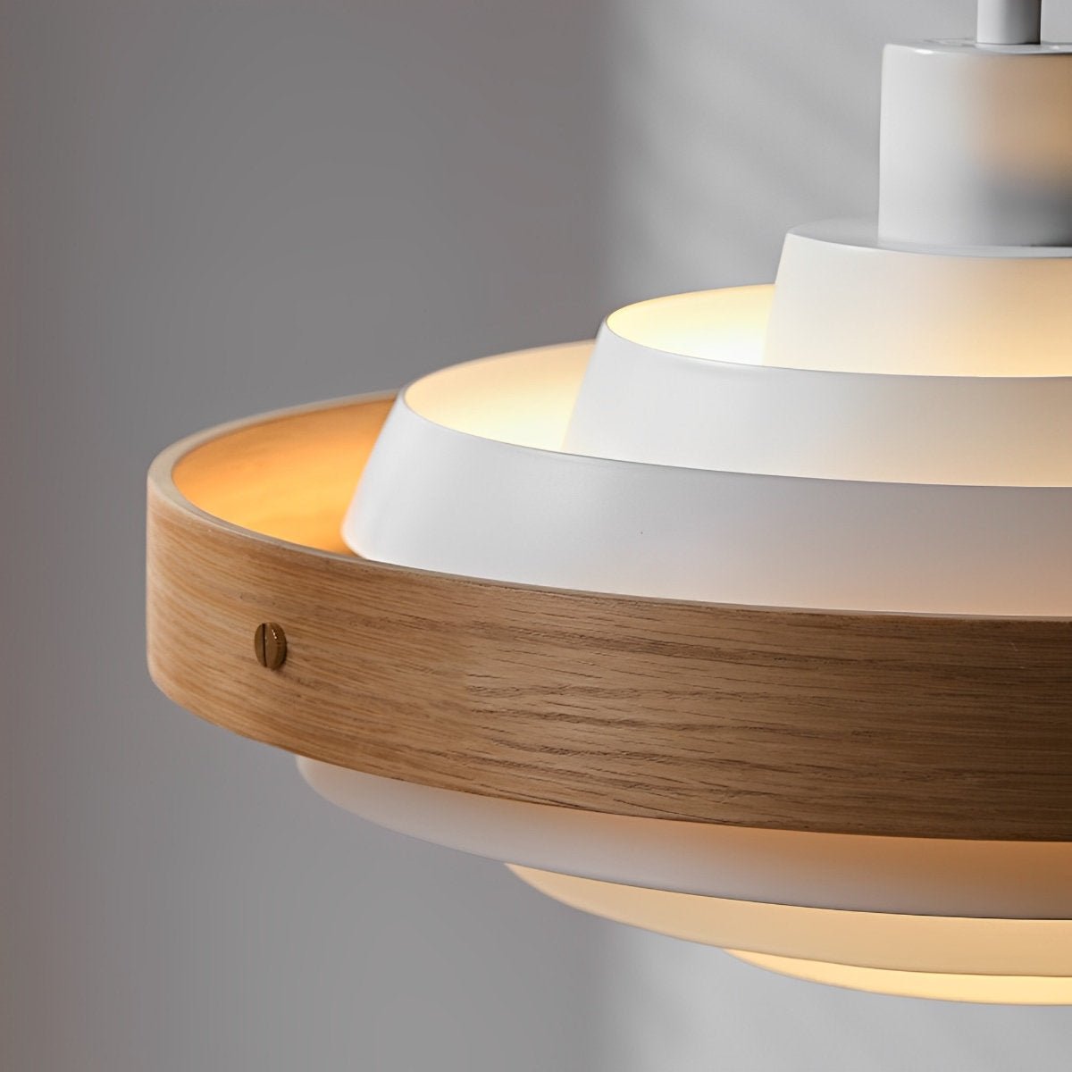 Dimmable Modern Japandi Shaded Drum Pendant Light