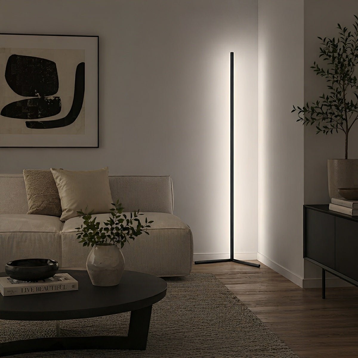 Modern Minimalist Smart LED Corner Floor Lamp Ambient Lightning