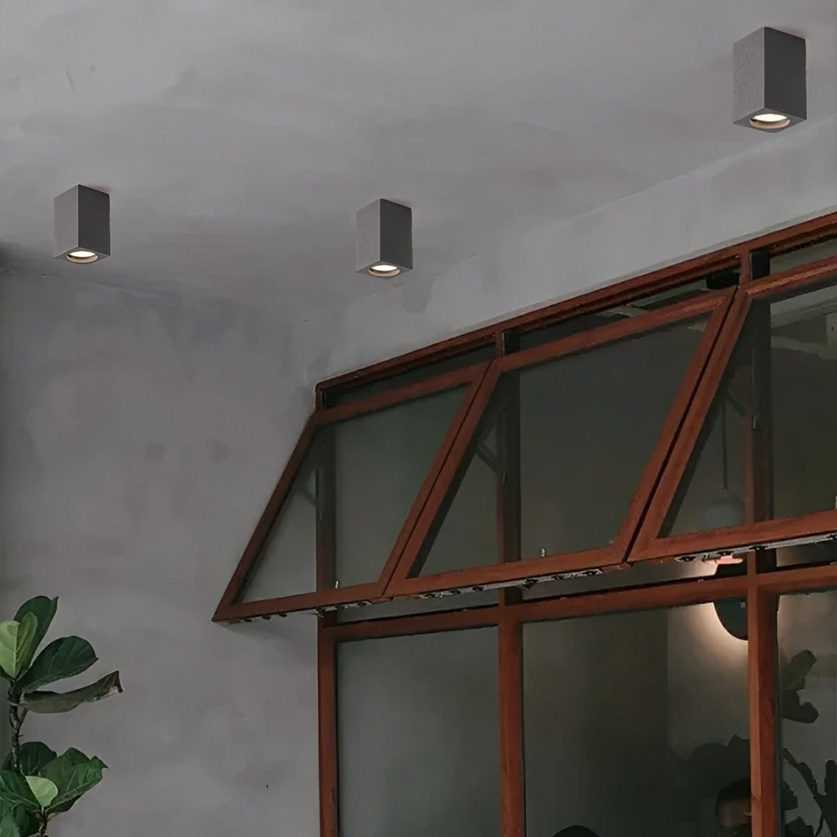 Modern Minimalist Square Concrete LED Ceiling Lights Mainless Lighting
