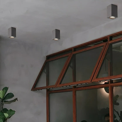 Modern Minimalist Square Concrete LED Ceiling Lights Mainless Lighting