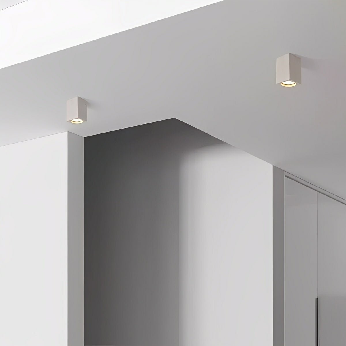 Modern Minimalist Square Concrete LED Ceiling Lights Mainless Lighting