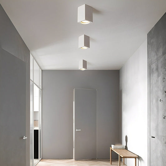 Modern Minimalist Square Concrete LED Ceiling Lights Mainless Lighting