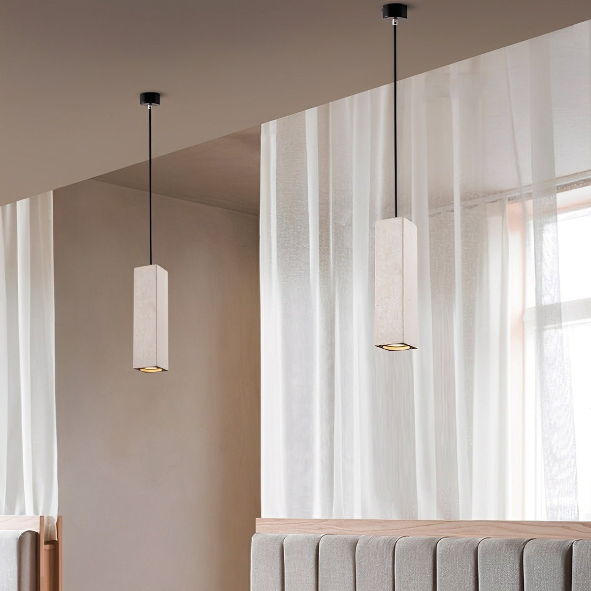 Modern Minimalist Square Concrete LED Pendant Lights