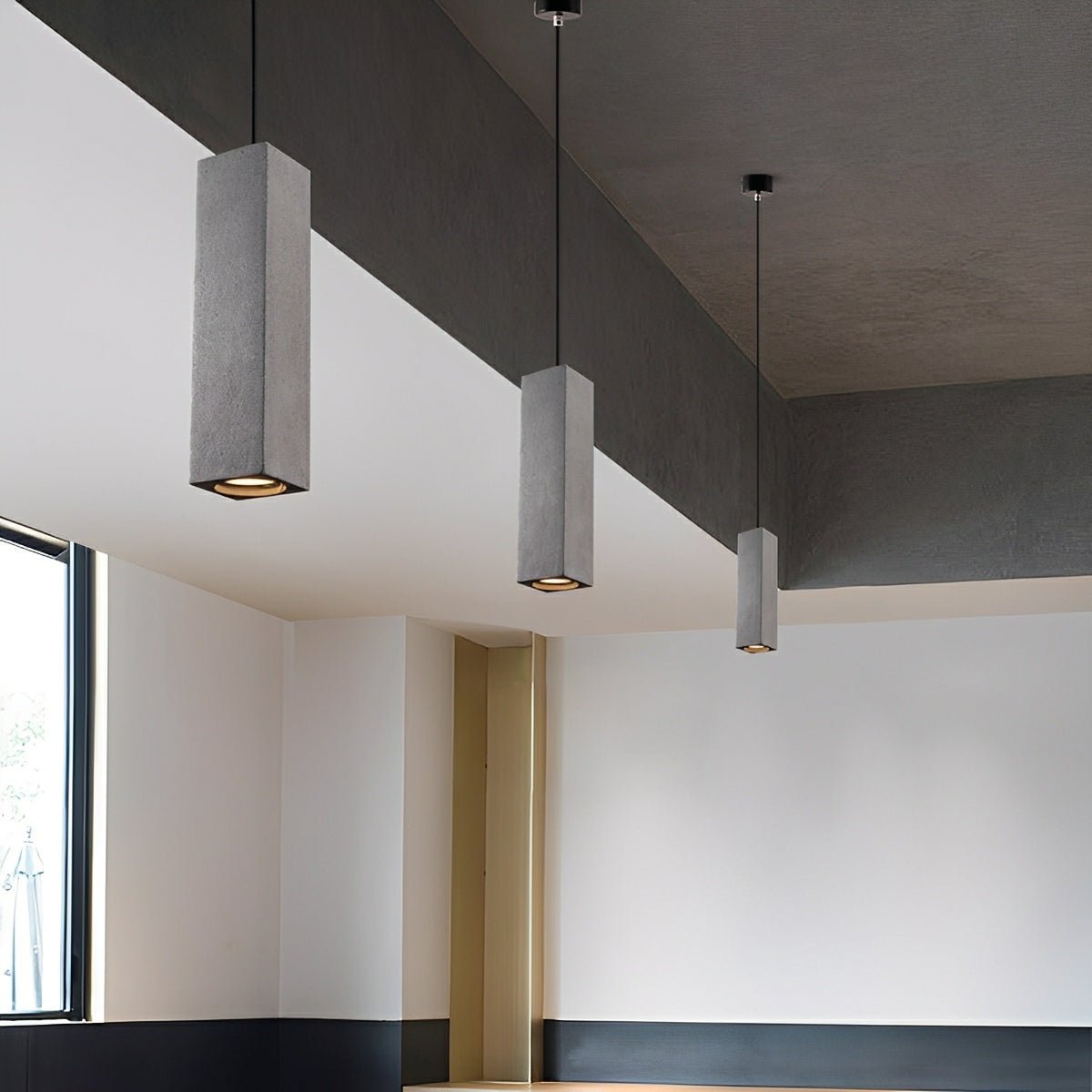 Modern Minimalist Square Concrete LED Pendant Lights