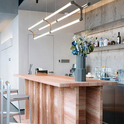Modern Minimalist Three Forks Long Strip LED Pendant Lights