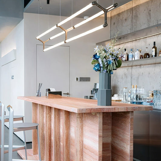 Modern Minimalist Three Forks Long Strip LED Pendant Lights