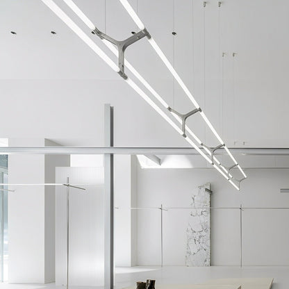 Modern Minimalist Three Forks Long Strip LED Pendant Lights