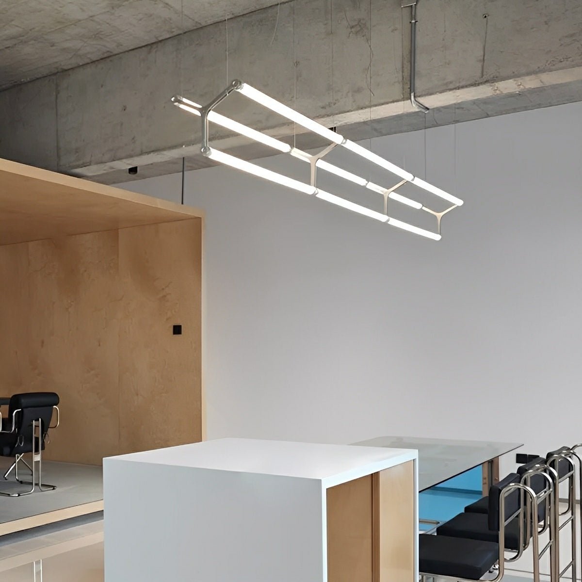 Modern Minimalist Three Forks Long Strip LED Pendant Lights