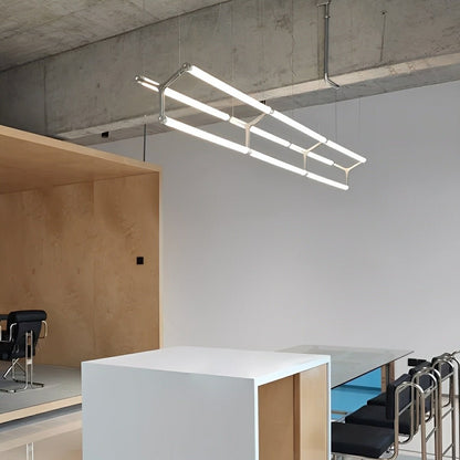 Modern Minimalist Three Forks Long Strip LED Pendant Lights