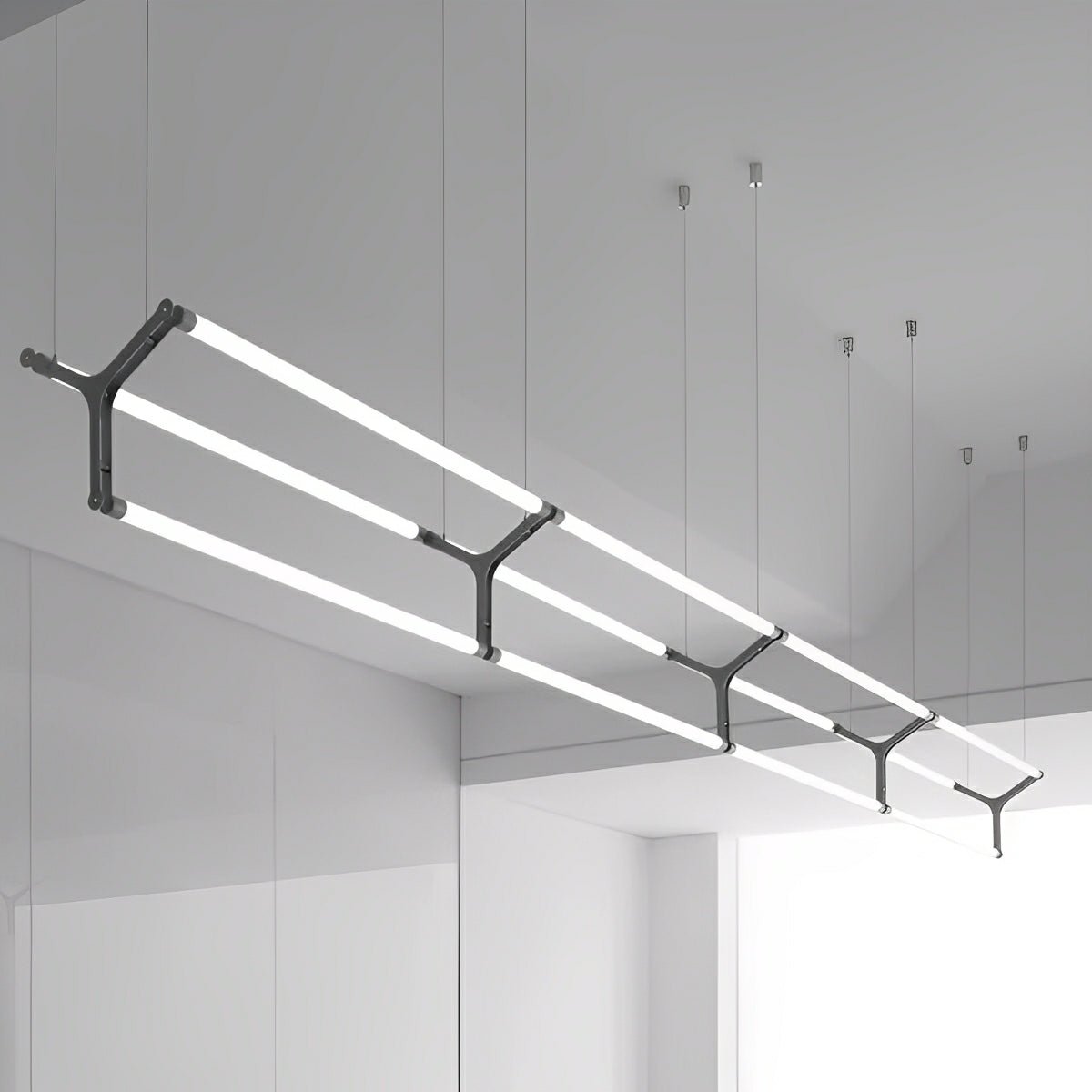 Modern Minimalist Three Forks Long Strip LED Pendant Lights