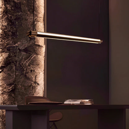 Modern Minimalist Up&Down Dimmable Long Strip LED Pendant Lights