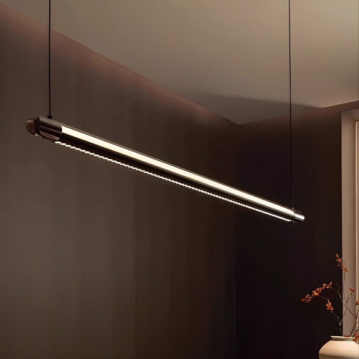 Modern Minimalist Up&Down Dimmable Long Strip LED Pendant Lights