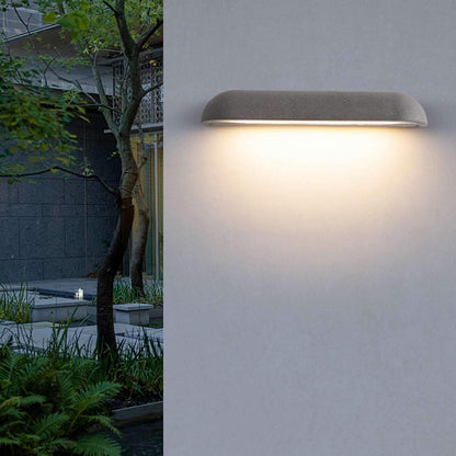 Modern Minimalist Waterproof Outdoor Concrete Long Dome LED Porch Lights
