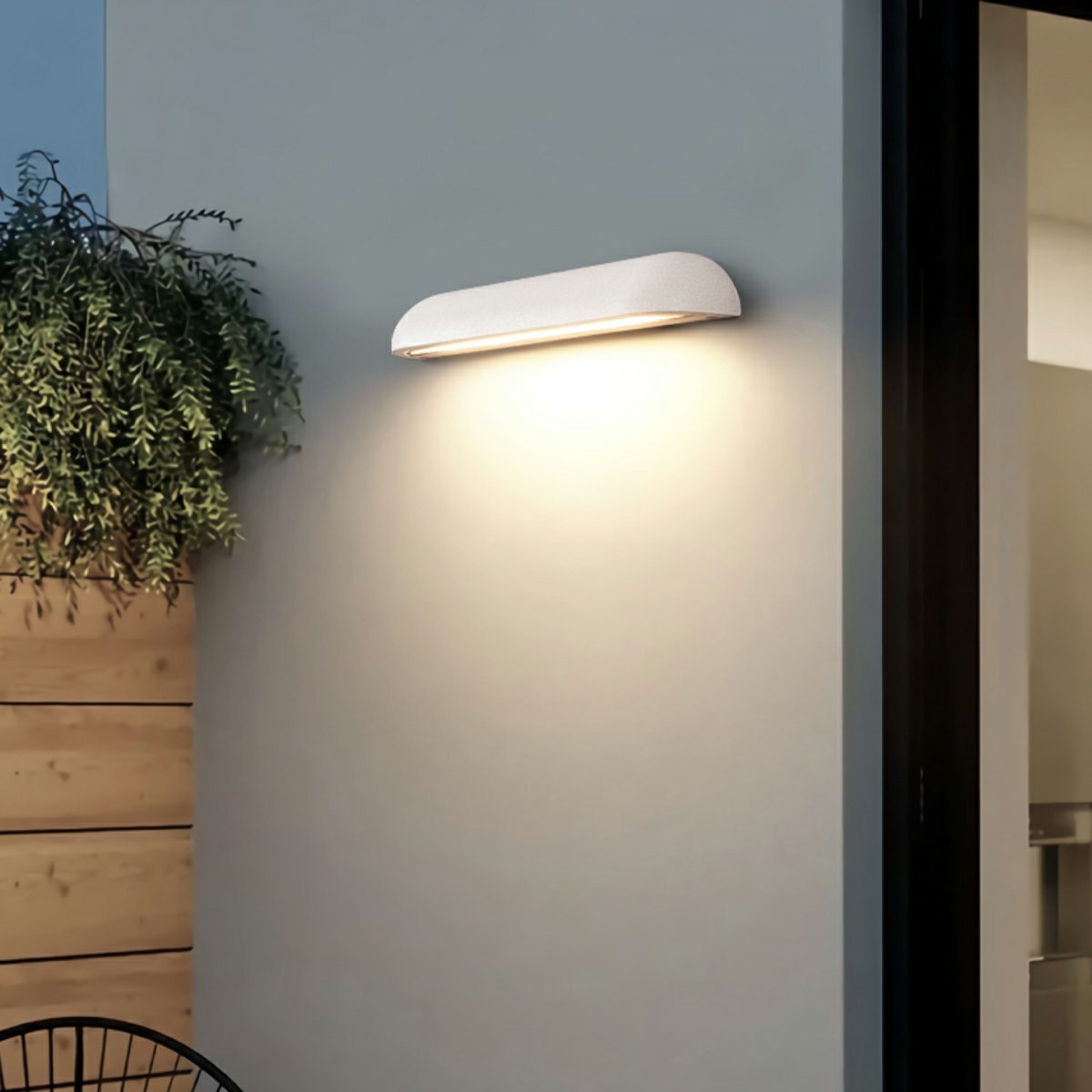 Modern Minimalist Waterproof Outdoor Concrete Long Dome LED Porch Lights
