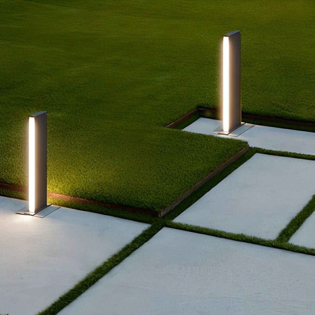Modern Minimalist Waterproof Rectangular Outdoor LED Lawn Pathway Lights