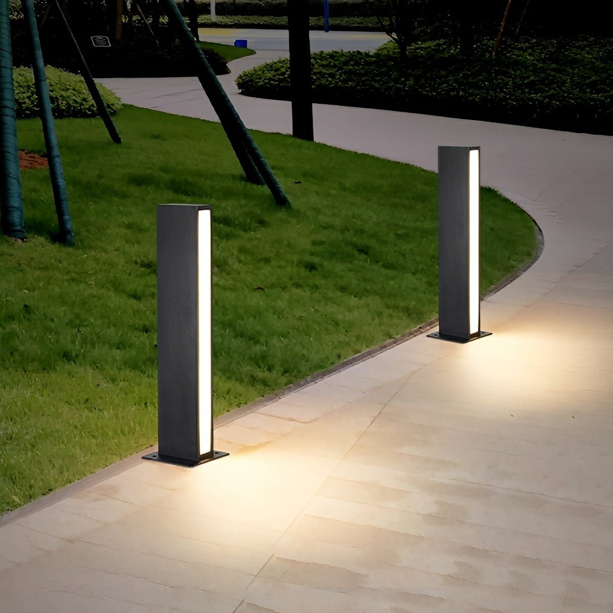 Modern Minimalist Waterproof Rectangular Outdoor LED Lawn Pathway Lights