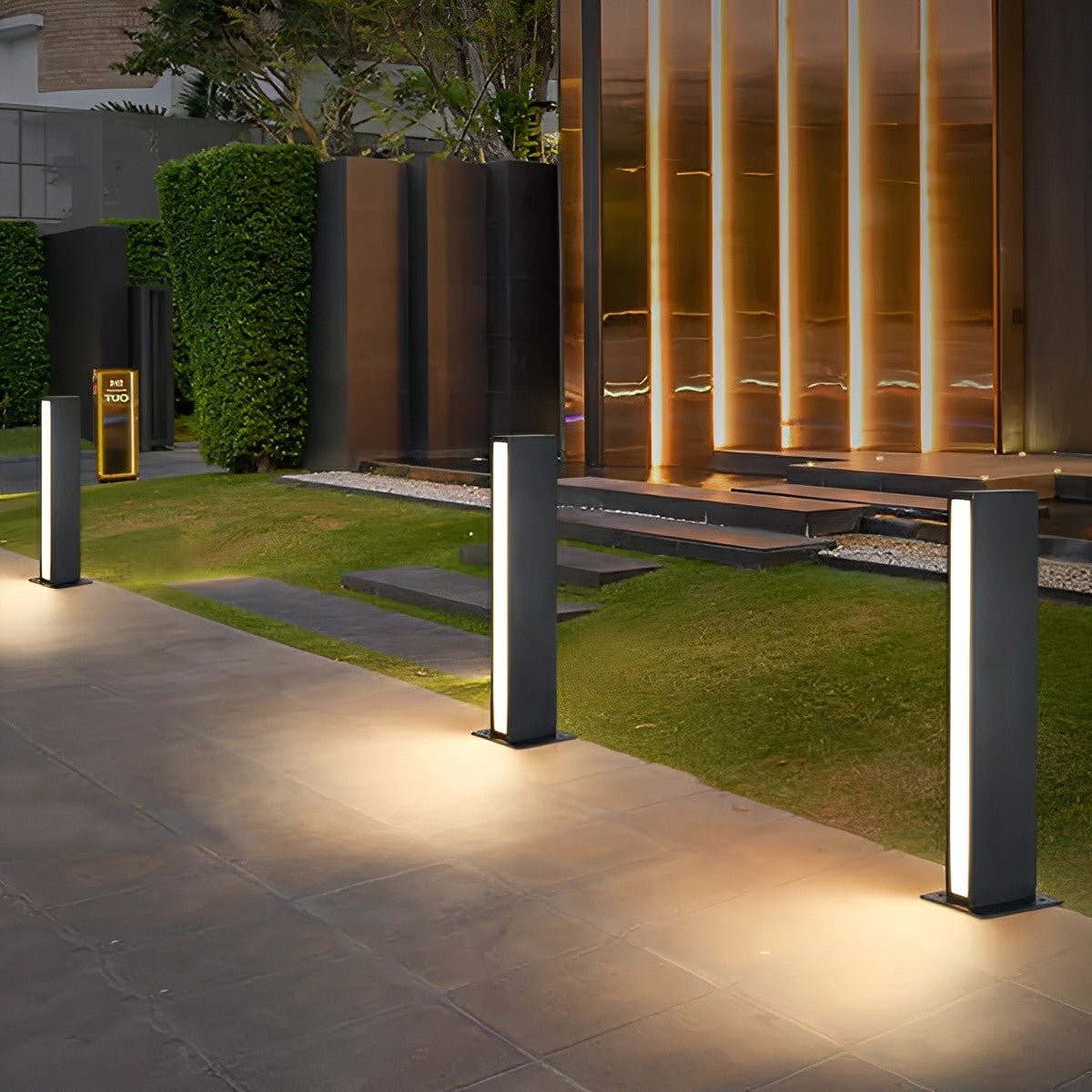 Modern Minimalist Waterproof Rectangular Outdoor LED Lawn Pathway Lights