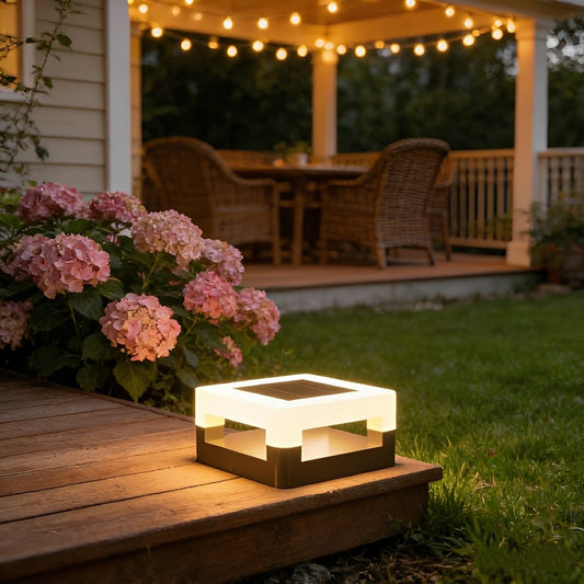 Modern Minimalist Waterproof Square LED Outdoor Post Lights