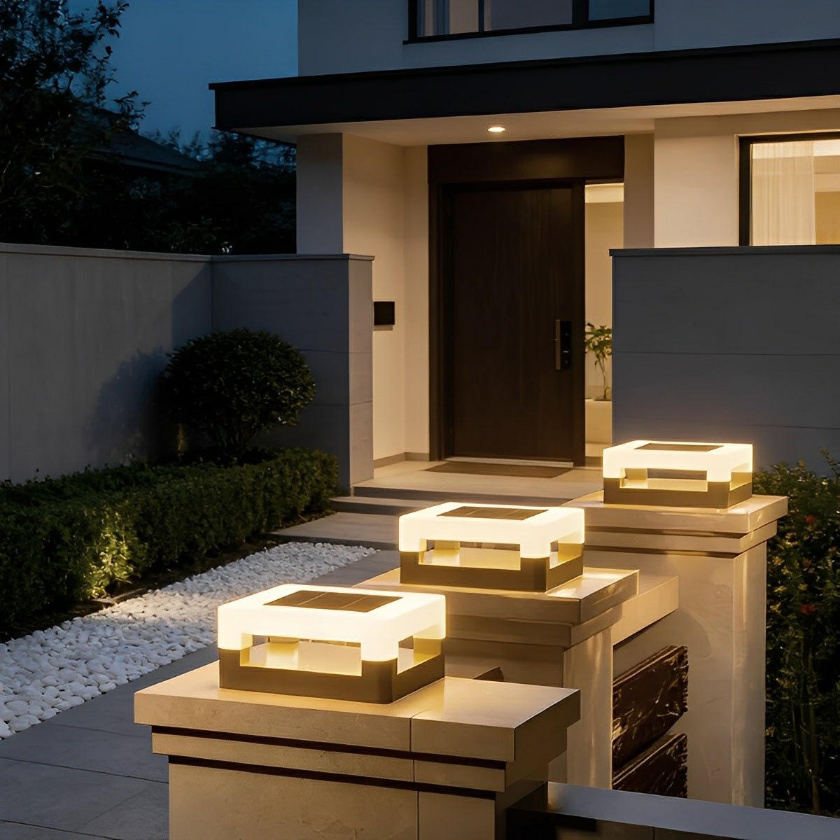 Modern Minimalist Waterproof Square LED Outdoor Post Lights