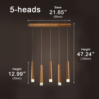 Modern Minimalist Wood Art Firewood Stick Pendant Lights