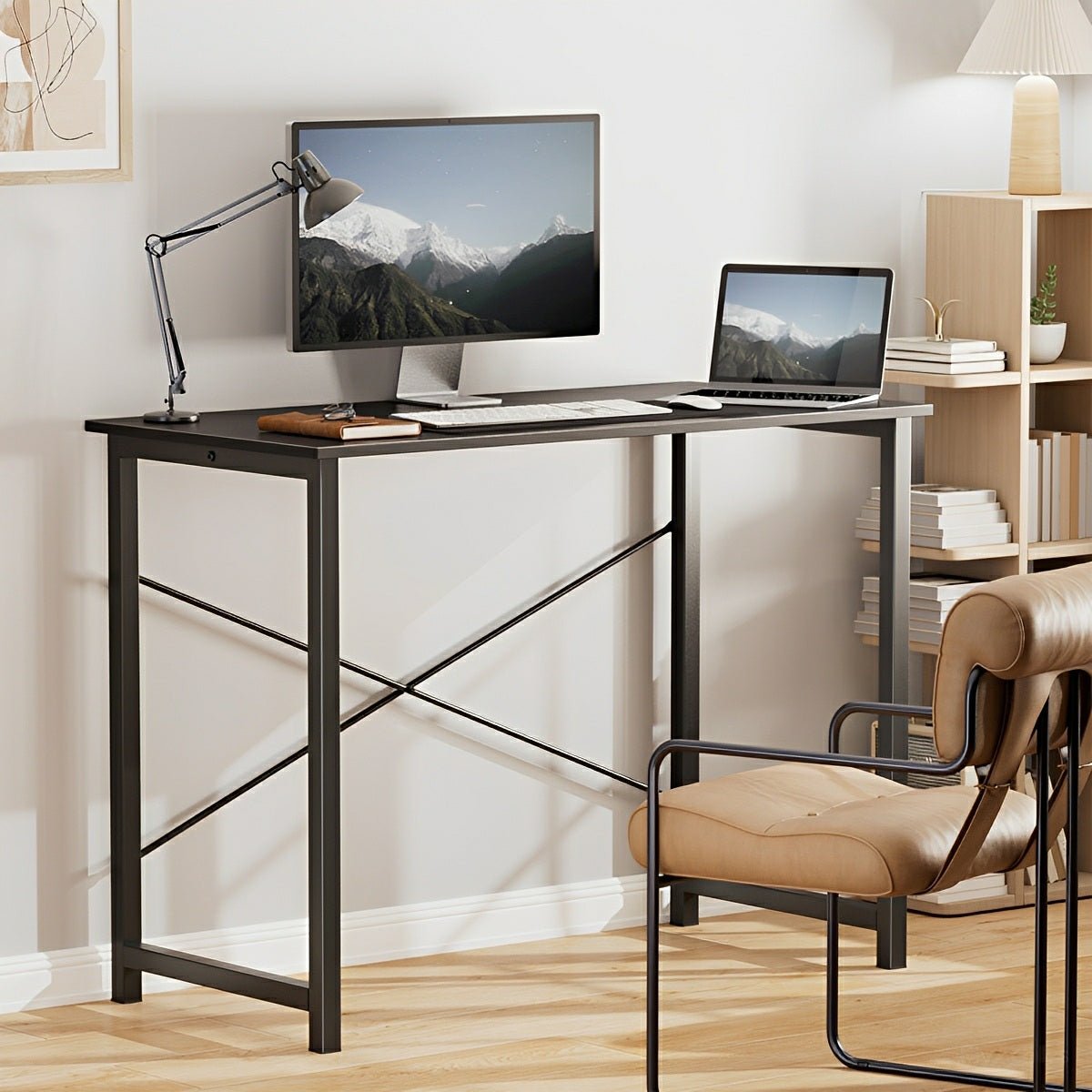 Modern Minimalist Wood Computer Desk for Home Office
