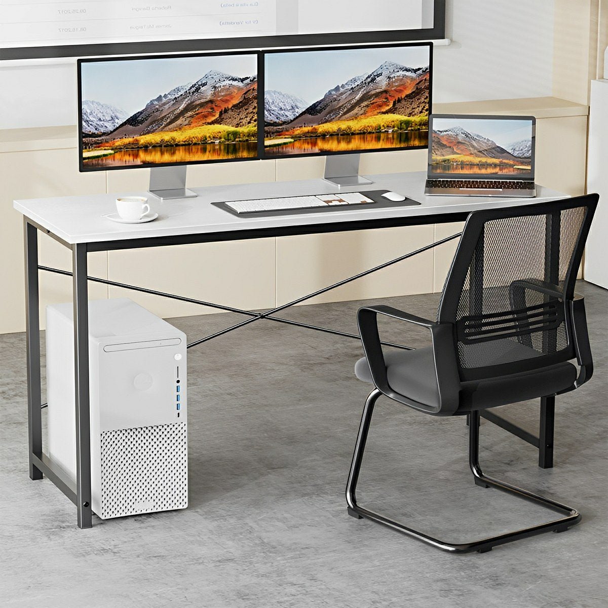 Modern Minimalist Wood Computer Desk for Home Office