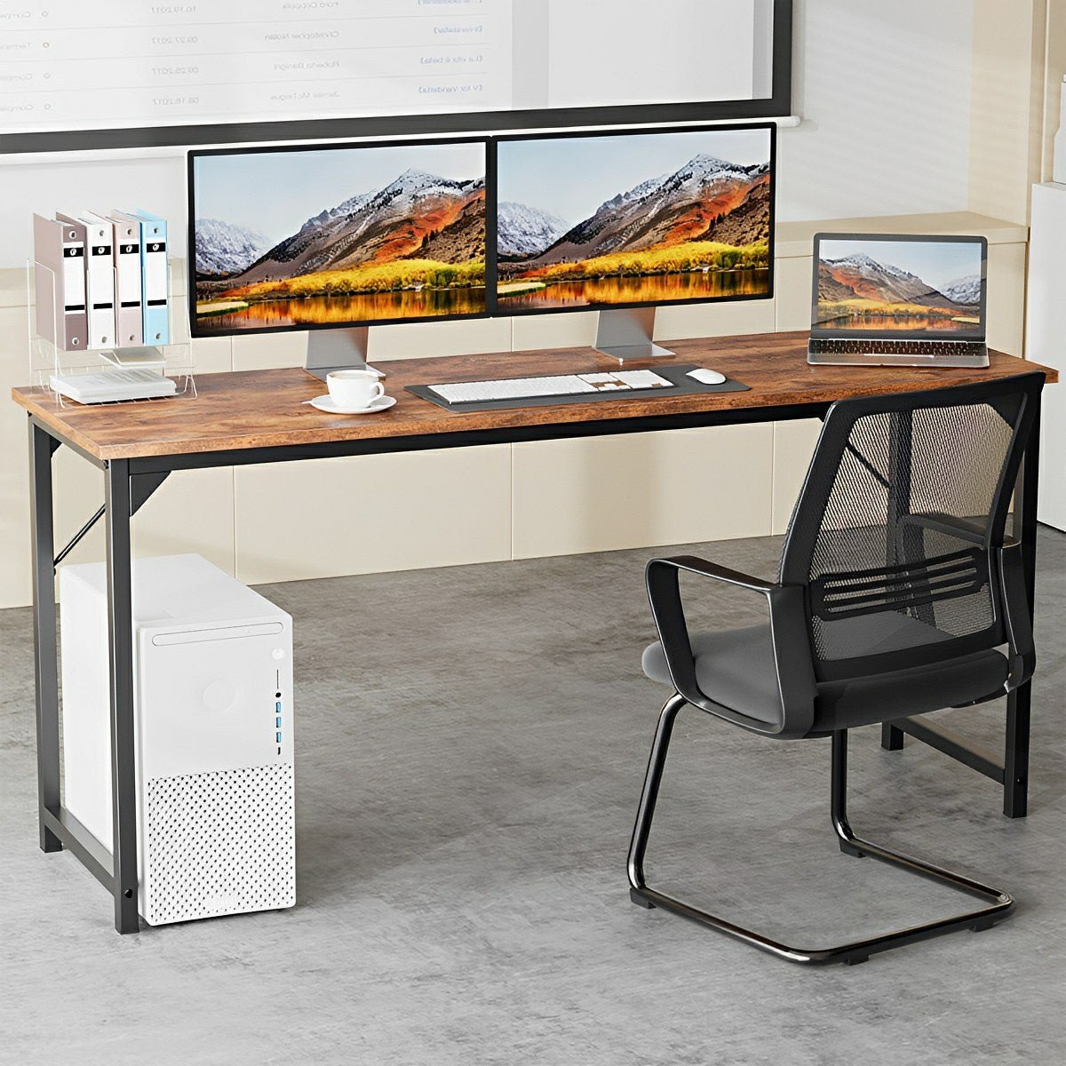 Modern Minimalist Wood Computer Desk for Home Office