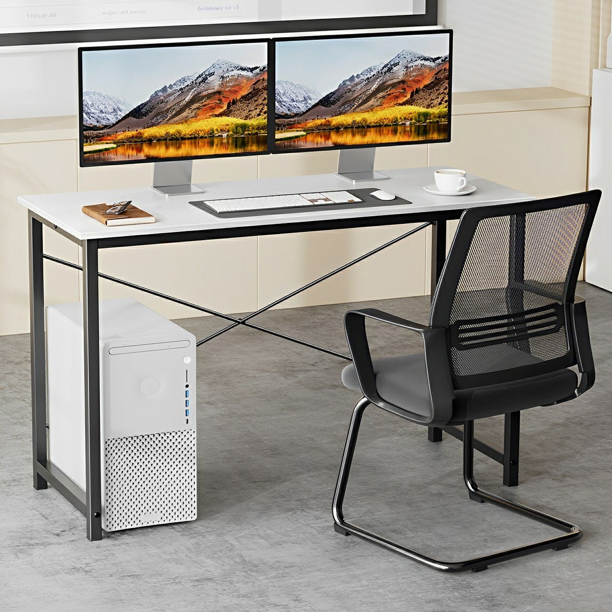 Modern Minimalist Wood Computer Desk for Home Office