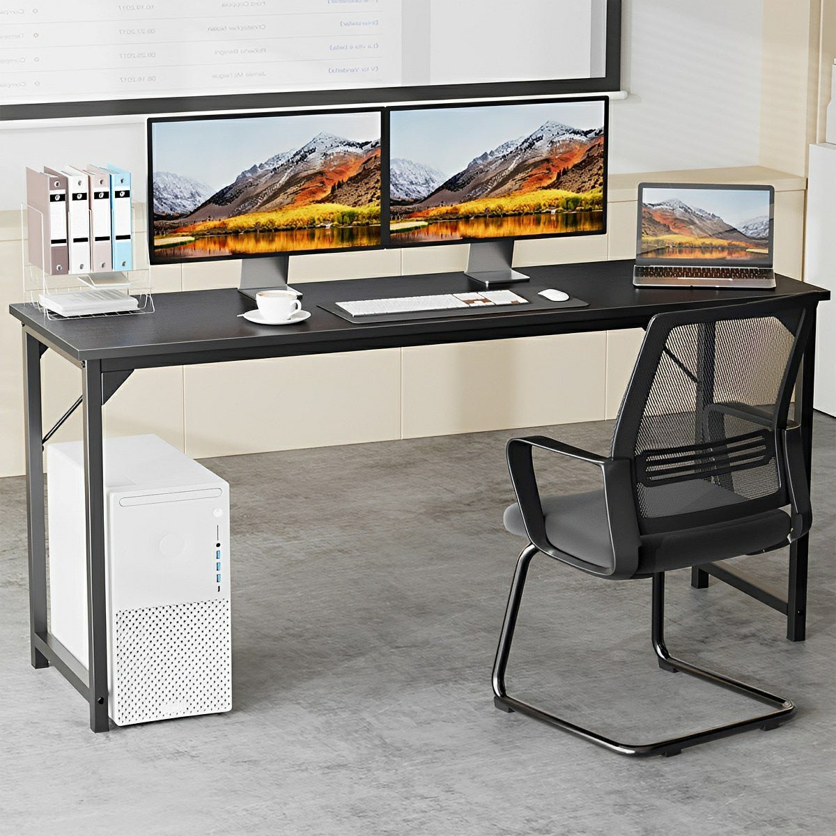 Modern Minimalist Wood Computer Desk for Home Office