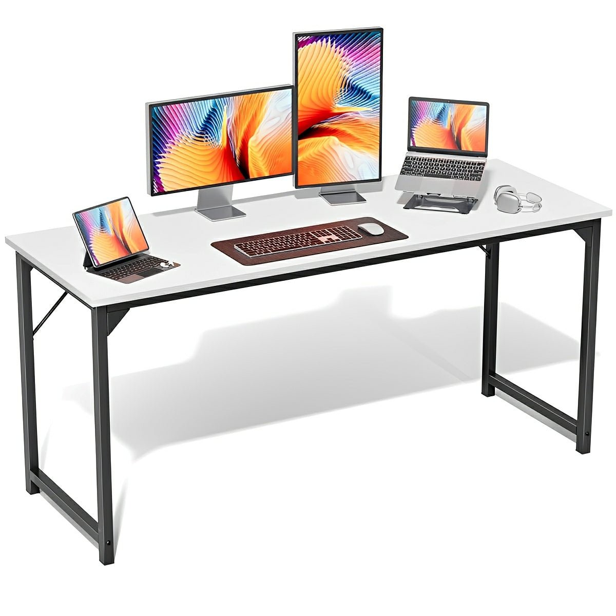 Modern Minimalist Wood Computer Desk for Home Office
