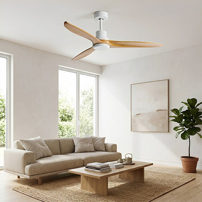 Modern Minimalist Wood DC Motor Reverse Ceiling Fan