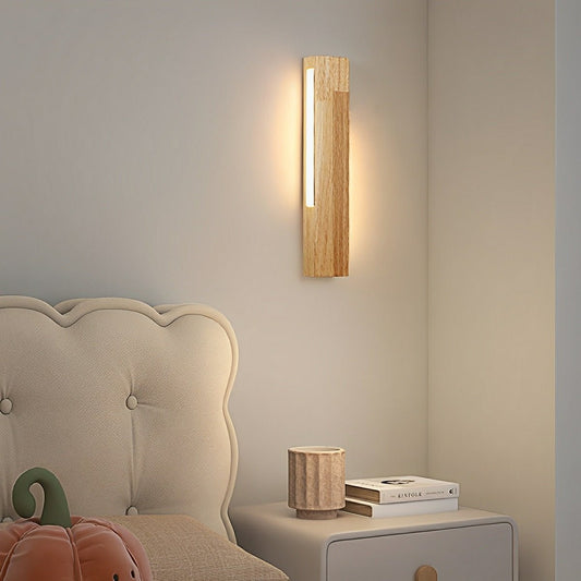 Modern Minimalist Wood Double-Sided Lighting LED Long Strip Indoor Wall Sconce