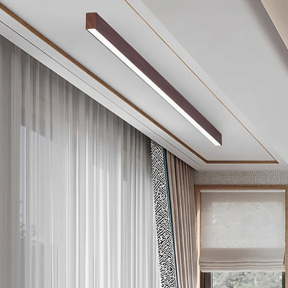 Modern Minimalist Wood Grain LED Long Strip Ceiling Light