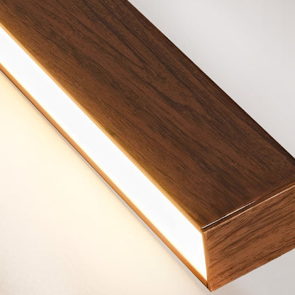 Modern Minimalist Wood Grain LED Long Strip Ceiling Light