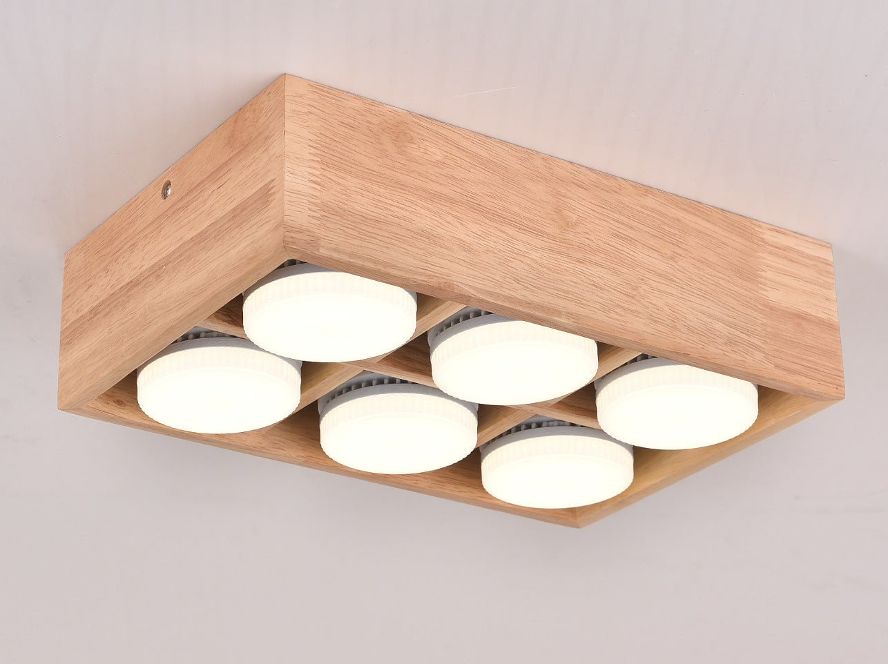 Modern Minimalist Wood Square LED Indoor Ceiling Spot Light