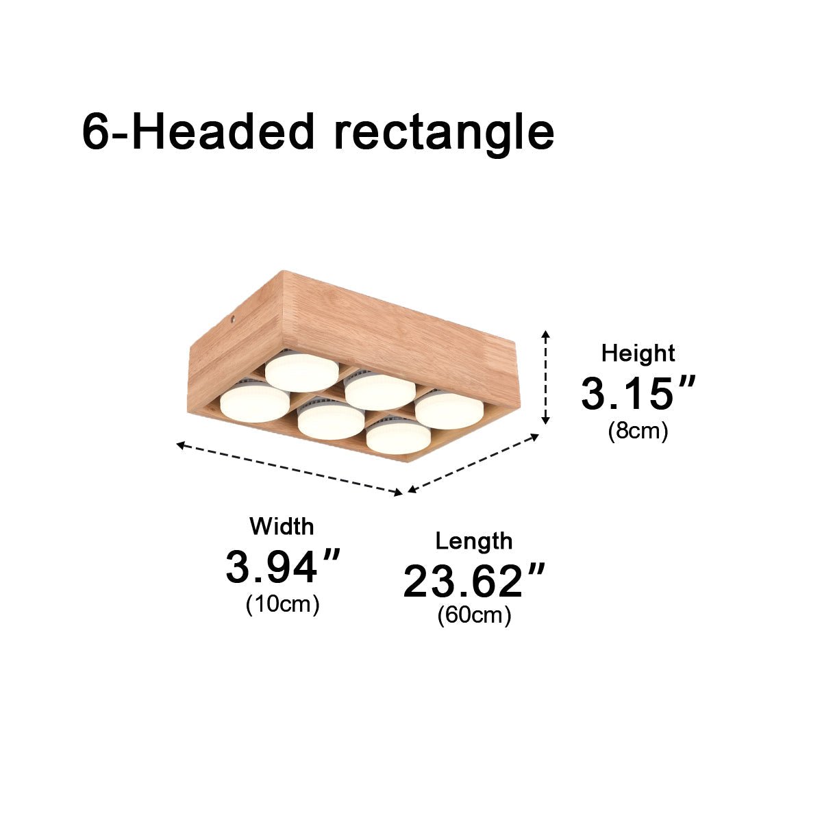 Modern Minimalist Wood Square LED Indoor Ceiling Spot Light