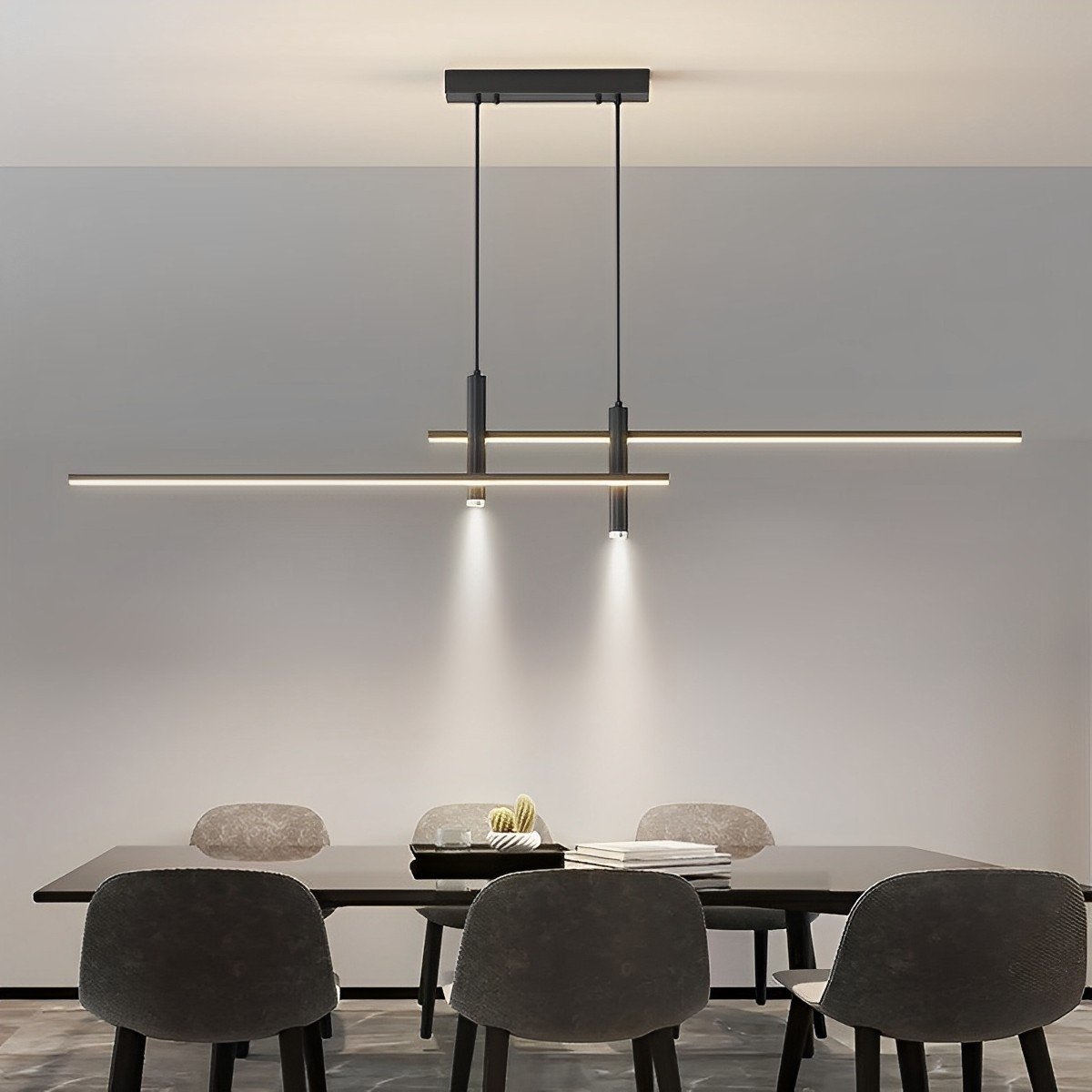 Dimmable Modern MinimalistLED Long Strip Indoor Pendant Lights