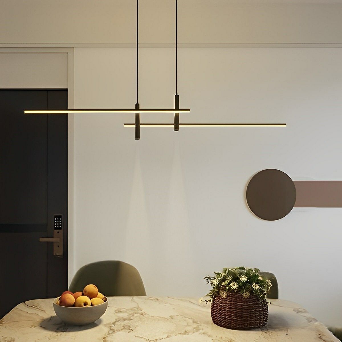Dimmable Modern MinimalistLED Long Strip Indoor Pendant Lights